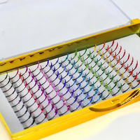 Extensions de cils synthétiques préfabriquées faites à la main, courbure C, 15 mm de long, sans cruauté animale, CC DD LU, cils féeriques scintillants, mélange de pointes brillantes
