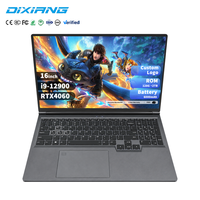 New 16 Inch Intel Core I9 12900H OEM Best Gaming Laptop PC RTX4060 6G Graphics Card Core I9 12th Gen 32GB Business Gaming Laptop