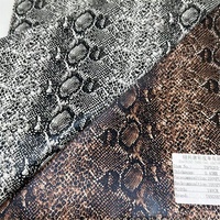 Tissu en cuir PU élastique à imprimé léopard, tissu imperméable en polyester tricoté à motif serpent, simili cuir pour robe