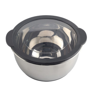 Bol mélangeur en acier inoxydable avec couvercle transparent, bol mélangeur en acier inoxydable multi-usages en gros pour la cuisine et le service - Product Image 4