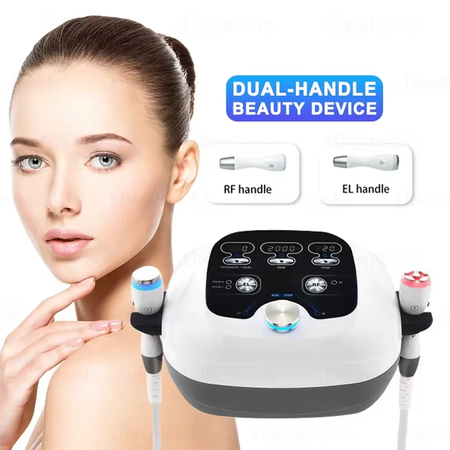 Best Cooling Face Lifting Portable 2 Handle Electroporation Heating Wrinkle Removal Machine Tightening Body Skin Care Device