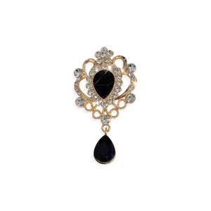Novo Broche de Cristal Dourado Vintage, Joia de Luxo em Formato de Gota com Strass para Roupas - Product Image 6