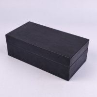 Boîte à bijoux en bois avec couvercle en cuir PU, doublure en velours, couvercle à charnière, logo personnalisé, boîte de rangement pour bijoux, vente au détail et emballage cadeau de marque