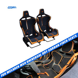 Asientos universales para coche en color naranja-amarillo, de fibra de carbono, para McLaren 720S 540C 650S MSO Senna, con tela Alcántara. - Product Image 1