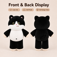 Peluche Chat Vache 45cm Personnalisable Tissu Ultra Doux Rembourrage Coton PP Mi Rong Sable Cadeau Saint-Valentin Anti-Stress Anniversaire