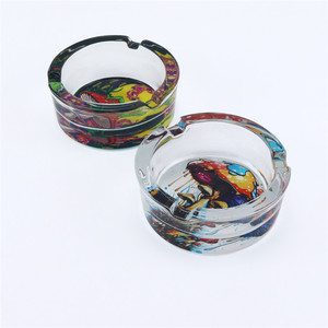 Cenicero de Vidrio al por Mayor, Accesorios para Fumar, Cenicero de Servicio, Cenicero de Vidrio Redondo Personalizado con Patrón para Cigarrillos y Cigarros - Product Image 3