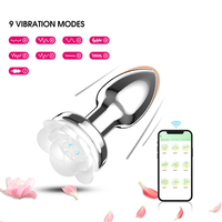 Plug anal vibrant lumineux en silicone, contrôlé par application et télécommande sans fil, étanche IPX6, pour usage adulte en couple