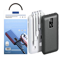 Power Bank Portabel Berkualitas Tinggi 10000mah dengan Kabel Terintegrasi, Terlaris untuk Ponsel