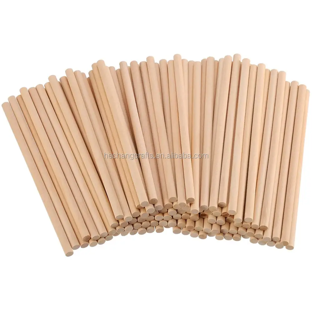 Aste di tassello artigianali in legno di pino naturale non finito confezione da 100 bastoncini di legno