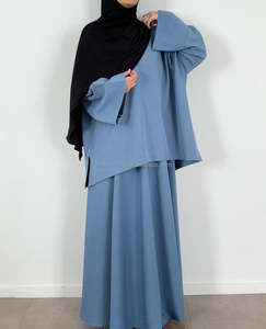 Set Camicia Willson con Gonna Svasata, Set Personalizzato Autunno Inverno con Felpa con Cappuccio Musulmana, Set Modesto con Maglione e Gonna Lunga per Donne - Product Image 3