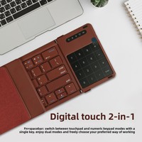 Clavier pliable sans fil nouvelle génération avec pavé tactile et clavier numérique - Clavier pliable double mode pour ordinateur de bureau