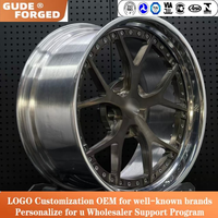 Jantes de voiture GUDE forgées en 2 parties, concaves profondes, 5x114.3 5x120 5x130 5x127, finition brossée, 18 20 21 22 24 26 pouces pour Mercedes Audi BMW