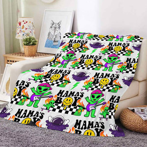 Manta de Forro Polar con Estampado de Camuflaje y Cuadros para Niños y Niñas, Diseño Personalizado, Mantas de Franela Acogedoras para Sofá, Cama y Viajes, Venta al Por Mayor - Product Image 1