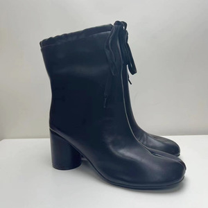 Custom Split <b>Toe</b> Dress Shoes High <b>Round</b> <b>Heels</b> Ankle Boots Sexy Women's Top Loose Stretch Lace Short Boots - Product Image 5