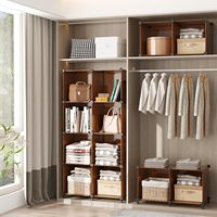 Moderne Portable Cube Armoire Placard Noir Convertible DIY Meubles pour Bureau À Domicile Chambre Appartement Vêtements En Plastique