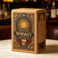Emballage de whisky en carton ondulé recyclable, style bourbon, imprimé numériquement, petite série, livraison express en 72h