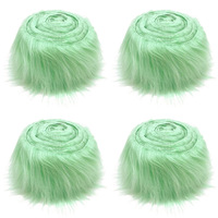 Ruban en fausse fourrure de Noël de 10 cm x 1,5 m/rouleau, imprimé doré Joyeux Noël, pour emballer les cadeaux, faire des nœuds, décorer le sapin de Noël, la maison et les fêtes