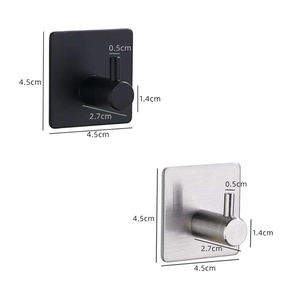 Yoto New Arrival Phổ Biến Chất Lượng Cao Tự Dính Không Có Khoan Khăn Tường Móc Thép Không Gỉ 304 Móc Áo Cho Phòng Tắm - Product Image 5