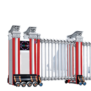 Hiện đại sang trọng nhôm trượt cổng thép không gỉ có thể thu vào lối vào biệt thự tự động mở mô hình phong cách mới nhập/cổng - Product Image 6