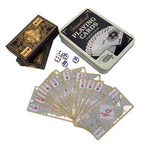 Bedruckte Maßgefertigte Poker-Kartensets Tragbare Langlebige Transparente Plastik-Spielkarten mit Poker-Würfeln und Chips - Product Image 2