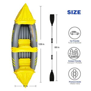 Pesca Dropshipping <span class=keywords><strong>Kayak</strong></span> inflable 2 personas Peddle <span class=keywords><strong>Kayak</strong></span> barco LLDPE plástico <span class=keywords><strong>barato</strong></span> China <span class=keywords><strong>doble</strong></span> Kayaks deporte PVC plegable - Product Image 3