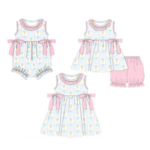 Conjuntos de Ropa para Bebés: Shorts Casuales de Algodón y Spandex Transpirables con Estampado de Lazos para Primavera y Otoño, Estilo Burbuja - Product Image 1