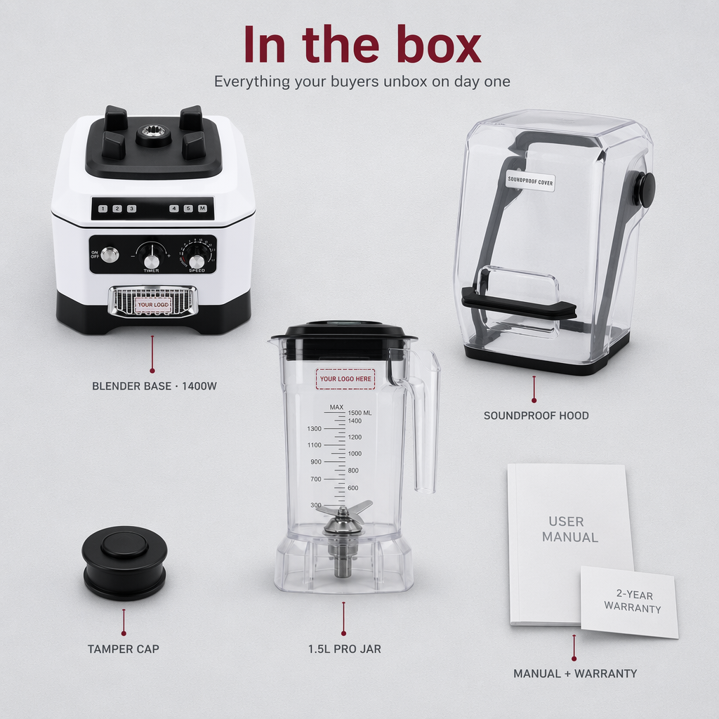 OEM Commercial Blender Manufacturer Factory - 1400W Heavy Duty Smoothie Machine Private Label Custom Logo Supported · image 5