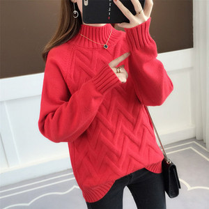 Maglione a Collo Alto da <span class=keywords><strong>Donna</strong></span>, Versione Coreana Ampia, Nuovo Stile Casual alla Moda, Top in <span class=keywords><strong>Maglia</strong></span> - Product Image 3