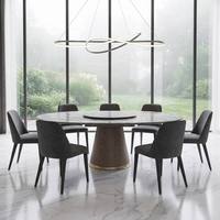 Table à manger extensible en pierre frittée blanche de luxe, pieds en bois, capacité 8-10 personnes, mobilier de salle à manger pour villa, hôtel, restaurant