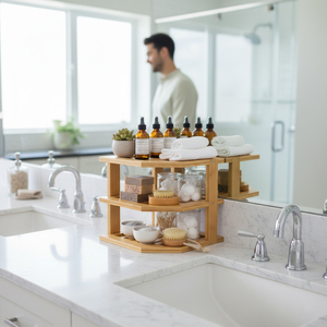 Estante de esquina de bambú de 3 niveles, organizador de especias de cocina, soporte de almacenamiento para condimentos, soporte de encimera para ahorrar espacio - Product Image 2