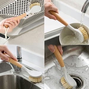 Zenidoo Hand-Designed Automatic Kitchen Cleaning <b>Brush</b> Long Plastic Handle Eco-Friendly Silver Silicone for Dishwashing Cleaning - Product Image 4