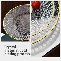 Plateau à fruits en verre de style européen de luxe, plat à friandises moderne et créatif, 33 cm, jetable, salon, table basse