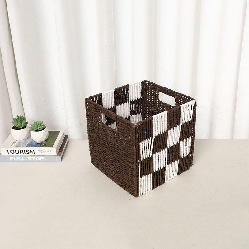 Slide Design With Numbers Handwoven Eco-Friendly Natural Paper Rope Lattice Square Foldable ...