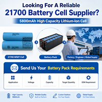 Sel Baterai Lithium Ion 21700 5800mAh 3.6V 20Wh Kapasitas Tinggi, Baterai Isi Ulang untuk Produsen Paket Baterai OEM ODM