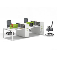 Bureau de travail moderne en bois, mobilier de bureau, bureau modulaire pour personnel d'usine avec tiroir et cloison, poste de travail.