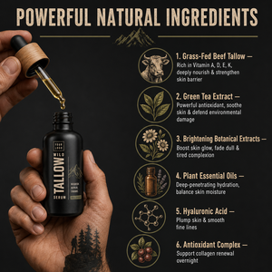 Sérum Anti-Âge Homme OEM : Lisse les Rides, Raffermit, Revitalise les Peaux Ternes et Fatiguées – Sérum Naturel Botanique à l'Acide Hyaluronique et au Suif - Product Image 4