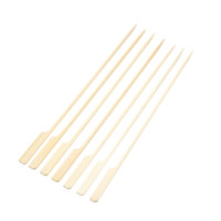 Brochettes en bambou naturel de 28 cm, adaptées au contact alimentaire, type canon en fer
