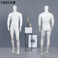 Mannequin Homme Complet Haut de Gamme en Fibre de Verre avec Tête, Présentoir de Boutique, Musclé, Posture Debout