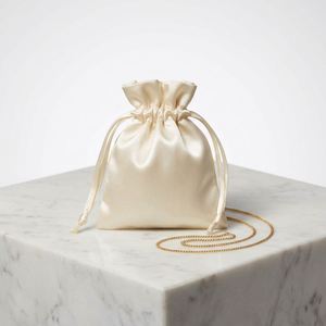 Bolsa de Regalo de Joyería Elegante y Lujosa con Cordón de Satén, Bolsa de Almacenamiento de Cosméticos con Aspecto de Seda Suave, Accesorios de Viaje - Product Image 3
