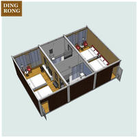 Kit fabriqué de bungalow de cabine portable de petite plage modulaire préfabriqué abrite une maison en conteneur