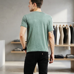 Chemise à col sport unisexe 100% coton avec logo personnalisé imprimé de motifs solides Style décontracté fermeture éclair délavable personnalisable col rond - Product Image 2