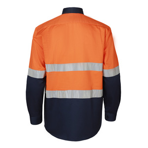 Camisa de trabajo de manga larga de seguridad de alta visibilidad con bordado personalizado <span class=keywords><strong>para</strong></span> construcción, camisas de uniforme con logotipo <span class=keywords><strong>para</strong></span> hombres y mujeres - Product Image 4