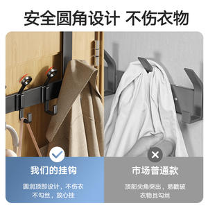 Meiruide - Perchero para Colgar Sobre la Puerta, Organizador de Ropa Rectangular para Montar en la Pared, Solución de Almacenamiento con Ganchos de Gran Tamaño - Product Image 4