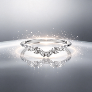 Bague de mariage empilable en argent sterling 925 plaqué rhodium avec moissanite taille marquise en V, résistante au ternissement, qualité supérieure, vente en gros - Product Image 5