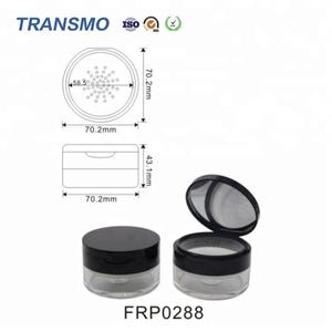 Boîtier vide pour poudre libre, étiquette privée, pot transparent pour poudre libre, boîtier rond en plastique vide pour poudre libre avec houppette - Product Image 2
