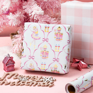 Christmas Nutcracker and Ballerina Design Gift <b>Wrapping</b> <b>Paper</b> Double-Sided Coated Art <b>Paper</b> for Holiday Packaging - Product Image 2
