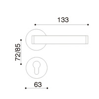 63mm américain moderne intérieur maison salle de bain en laiton massif porte d'entrée levier poignée serrure magnétique confidentialité Passage porte poignée serrure