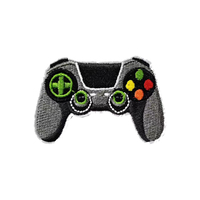 Patch de jeu d'arcade rétro, motif 'Level up' pixelisé, applique brodée, badges de jeu vert cyber pour vestes en jean