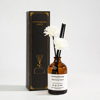 Ensemble de diffuseur de parfum à l'huile aromatique avec bouteille en verre élégante et fleurs séchées pour le bureau, le salon, la salle de bain, la chambre à coucher