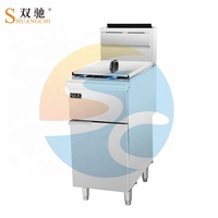 Friteuse à gaz commerciale pour poulet 35L, friteuse industrielle sur pied pour frites, corps en acier inoxydable Shuangchi